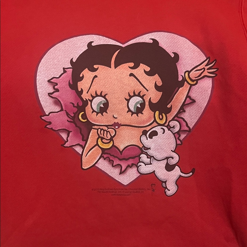 Betty Boop and Pudgy Small Crew Neck Sweater